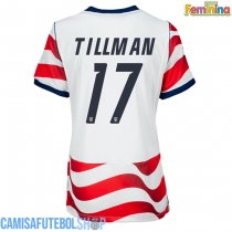 Camisa de time de futebol Estados Unidos Malik Tillman #17 Replicas 1º Equipamento Feminina Mundo 2026 Manga Curta